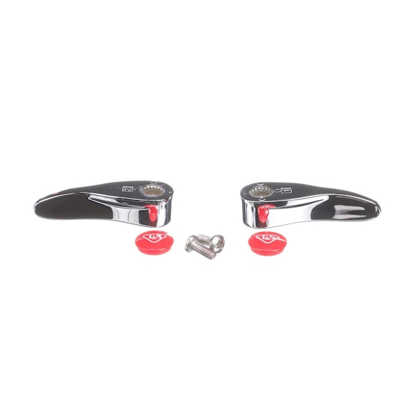 T&S Brass New-Style Lever Handles, Red Indexes (T&S Logo), S 001637-45NS-M2 - main